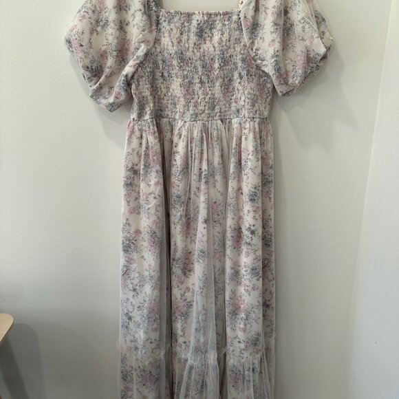 PinkBlush Ivory Floral Maternity Maxi Dress Size XL - Picture 4 of 5